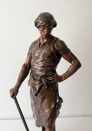 Emile Louis Picault (1833-1915) - sculptuur, „ LE FORGERON “, Antiquités & Art