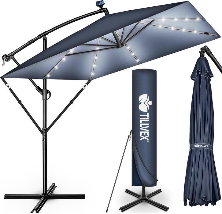 Zweefparasol - Tuinparasol - Parasol - Met voet - 235x235 cm, Jardin & Terrasse, Parasols, Envoi