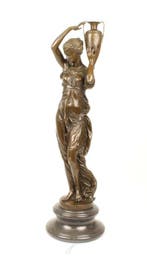Figuur - A BRONZE SCULPTURE OF HEBE WITH VASE 75CM 16KG -, Antiek en Kunst