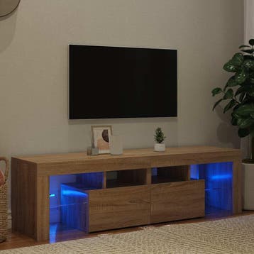 vidaXL Tv-meubel LED-verlichting 140x36,5x40 cm sonoma, Verzenden