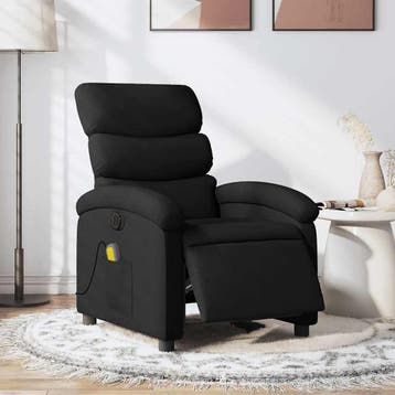 vidaXL Massagestoel elektrisch verstelbaar stof zwart, Huis en Inrichting, Verzenden, Nieuw