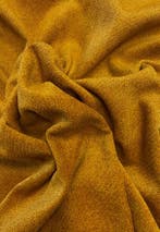 Zacht geweven cinigliato stof in mosterdgeel/warme oker,