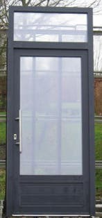 pvc voordeur ,buitendeur , deur 106 x 259 wit / antraciet, 100 tot 120 cm, 215 cm of meer, Nieuw, Ophalen of Verzenden