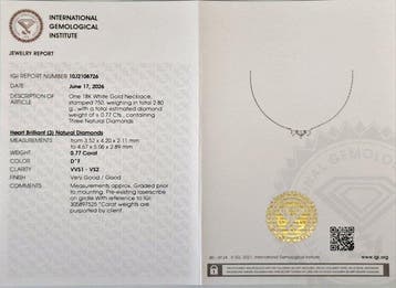 Ketting met hanger - 18 karaat Witgoud - 0.77ct. tw. Diamant