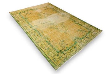 Geel vintage - Vloerkleed - 260 cm - 175 cm - met