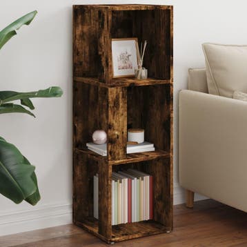 vidaXL Hoekkast 33x33x100 cm bewerkt hout gerookt, Huis en Inrichting, Verzenden, Nieuw