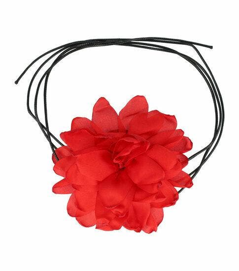 Haarband Bloem - Veter - Striklint - Rood, Bijoux, Sacs & Beauté, Beauté | Soins des cheveux