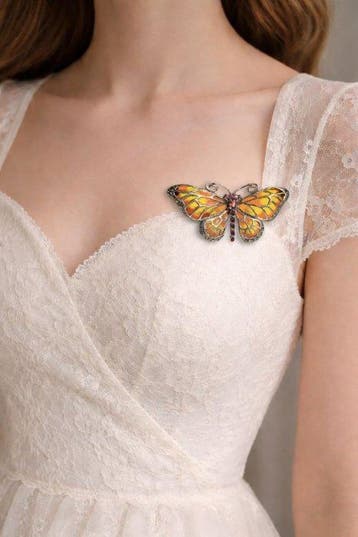 Zonder minimumprijs - Broche Zilver - 0.55ct. tw. Robijn -