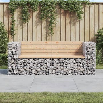vidaXL Tuinbank schanskorfontwerp 184x71x65,5 cm massief, Verzenden