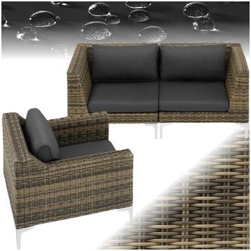 Modulaire rotan set Villanova Aluminium Set 1 2-zits, Verzenden, Nieuw