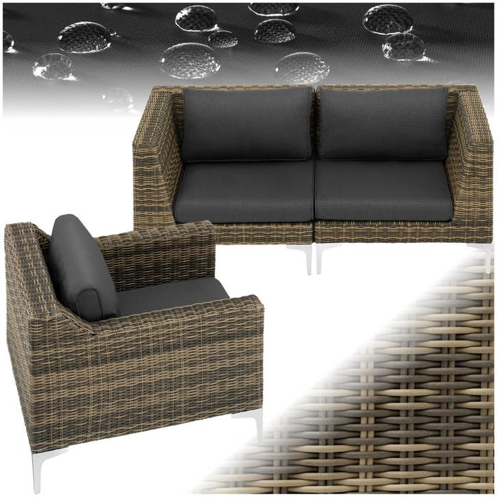 Modulaire rotan set Villanova Aluminium Set 1 2-zits, Tuin en Terras, Tuinsets en Loungesets, Verzenden