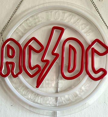 No reserve-High Voltage AC DC Rock and Roll Led Neon met