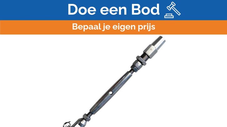 Bieden: Osculati Stainless Steel Cable Tensioner for 5mm, Watersport en Boten, Zeilen en Zeiltoebehoren, Ophalen of Verzenden