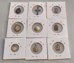 Set van 9 zilveren religieuze medailles (9) - Zilver - 20ste, Antiquités & Art