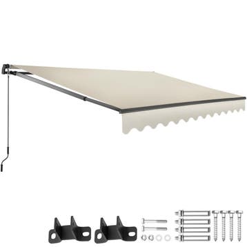 tectake Zonnescherm Ornella met wandhouder - 300 x 250 cm, b, Tuin en Terras, Verzenden, Nieuw