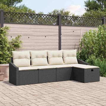 vidaXL Bankstel 6 st poly rattan, Verzenden