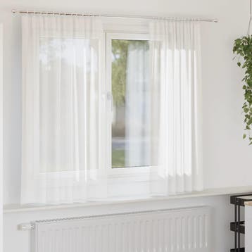 vidaXL Gordijnen voile met roedezakken 2 st wit, Verzenden, Nieuw
