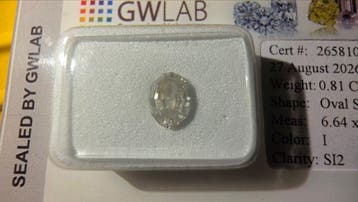 1 pcs Diamant (Natuurlijk) - 0.81 ct - Ovaal - I - SI2 -, Nieuw