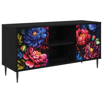 vidaXL Tv-meubel KIEL 102 x 33 x 51 cm Zwart eiken Bewerkt, Verzenden