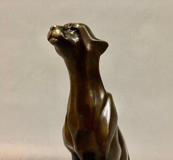 Sculpture, Art Deco vormgegeven Cheetah - 30 cm - Bronze
