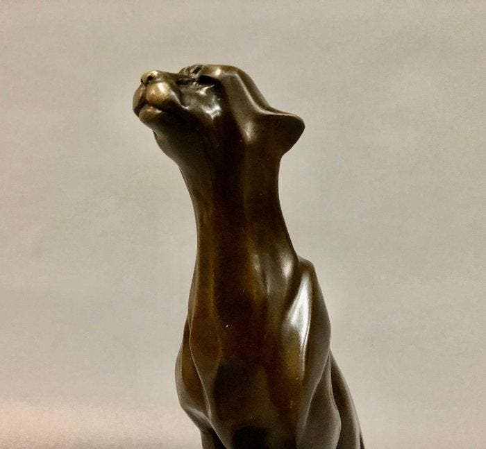 Sculpture, Art Deco vormgegeven Cheetah - 30 cm - Bronze, Antiquités & Art, Curiosités & Brocante