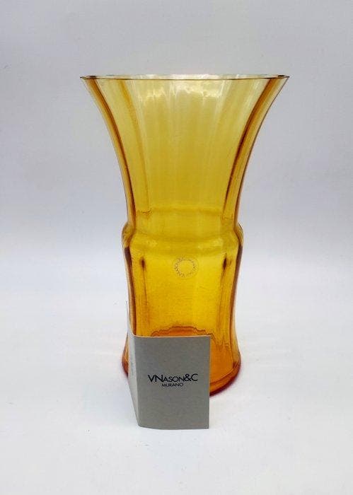V.Nason&C. - Vaas - Eklettika - Muranoglas - Amberkleurige, Antiquités & Art, Antiquités | Verre & Cristal