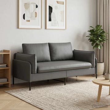 vidaXL 2-Zits Sofa 2-zits Donkergrijs 188 x 81 x 89 cm, Huis en Inrichting, Verzenden, Nieuw