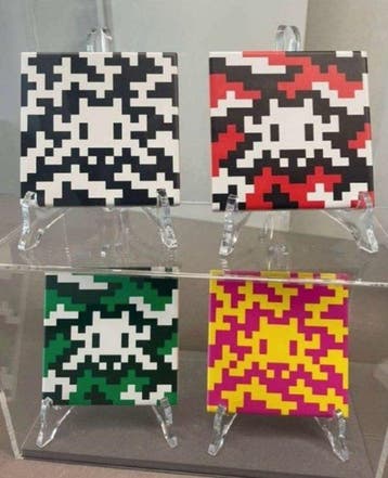 Invader (1969) - Invader Camo Space Tile Lot des 4 Carreaux