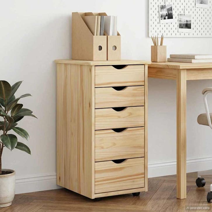 vidaXL Kast 34 x 39 x 61,5 cm Massief vurenhout Bruin, Huis en Inrichting, Kasten | Overige, Nieuw, Verzenden
