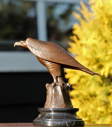 Sculpture, adelaar brons in art deco - 21 cm - bronze et