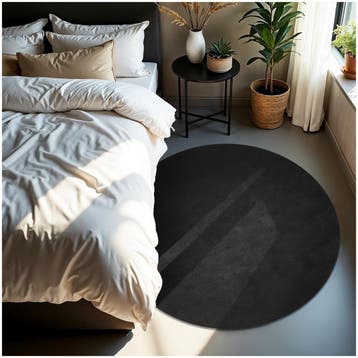Kortpolig vloerkleed Soft Zone - Ø 120 cm, zwart, Verzenden, Nieuw