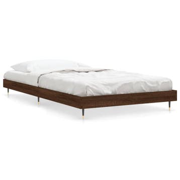 Bedframe 90x200 Eiken | Retour Deal | 53% Korting, Gebruikt, 90 cm, Eenpersoons, Bruin
