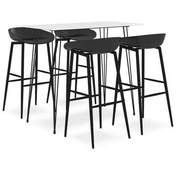 vidaXL 5-delige Barset wit en zwart, Verzenden