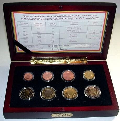3,88 Euro, munten set 1 Cent-2 Euro 1999 Belgie Albert Ii, Postzegels en Munten, Munten | Europa | Euromunten, België, Verzenden