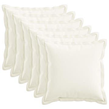 vidaXL Kussen met kussen HOUTEN 6 st Wit Faux Linnen, Maison & Meubles, Accessoires pour la Maison | Coussins, Verzenden