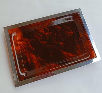 Dienblad - Roestvrij staal, Perspex - serveerschaal
