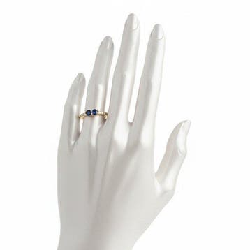 Ring - 14 karaat Geel goud - 0.90ct. tw. Saffier - Diamant, Nieuw