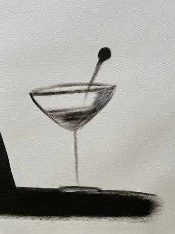 Tetiana Zaitseva - Acrylic Painting XL Martini Cat no 238