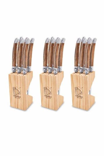 Laguiole - 18x Steak Knives - Brown - style de -