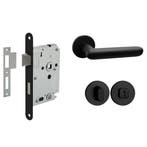 Deurbeslag set met WC-slot en deurklink Rinnovo zwart gev..., Ophalen of Verzenden, Nieuw, Overige materialen, Klink of Kruk