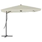 vidaXL Parasol met stalen paal 250x250 cm zandkleurig, Verzenden
