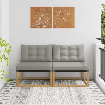 vidaXL Buiten Midden Sofa Massief Acacia Hout Wit, Verzenden, Nieuw