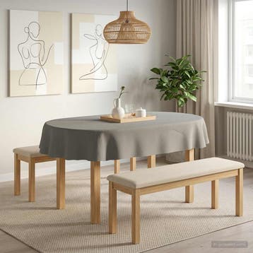 vidaXL Tafelkleed 5 st Ovaal Lichtgrijs 130 x 220 cm, Verzenden