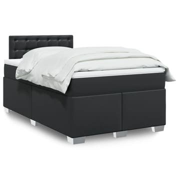 vidaXL Boxspring met matras kunstleer zwart 120x200 cm, Verzenden, Nieuw