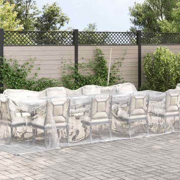 vidaXL Doorzichtig zeildoek met zeilringen 3x12 m, Verzenden, Nieuw