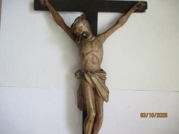 Crucifix - Hout - 1850-1900 - Nageltype, Kroon van Doornen