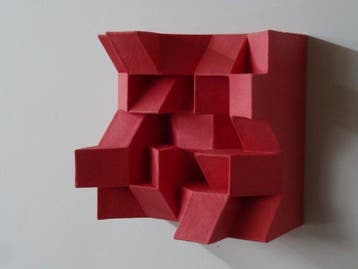 Hans Meeuwsen - Reliëf, 2026 - 32 rood wandrelief - 125 mm -, Antiek en Kunst
