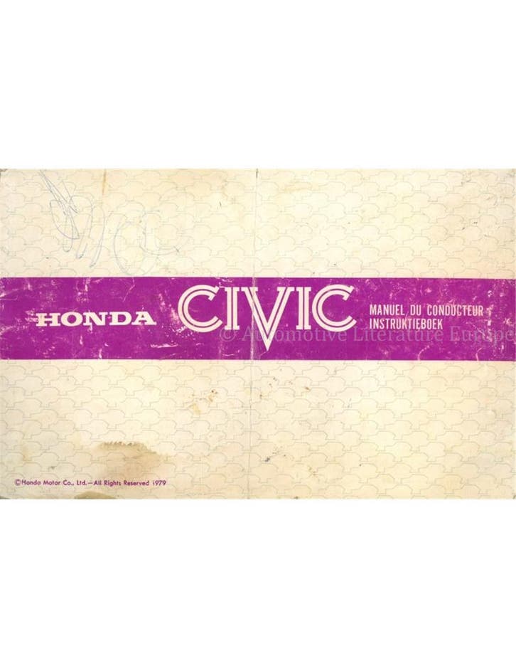 1979 HONDA CIVIC INSTRUCTIEBOEKJE FRANS | NEDERLANDS, Autos : Divers, Modes d'emploi & Notices d'utilisation