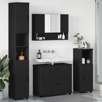 vidaXL Badkamermeubel Set 4 st Zwart 35 x 30 x 192 cm, Verzenden, Nieuw