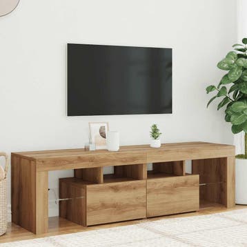 vidaXL Tv-meubel met LED 140x36,5x40 cm bewerkt hout, Verzenden, Nieuw